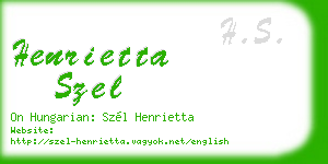 henrietta szel business card